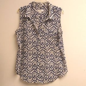 Liz Claiborne silk polyester collared button down blouse